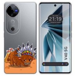 Funda Silicona Transparente para Vivo V40 5G diseño Bufalo Dibujos