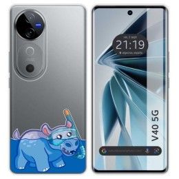 Funda Silicona Transparente para Vivo V40 5G diseño Hipo Dibujos