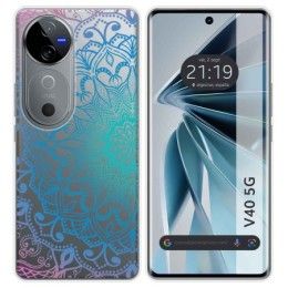 Funda Silicona Transparente para Vivo V40 5G diseño Mandala Dibujos