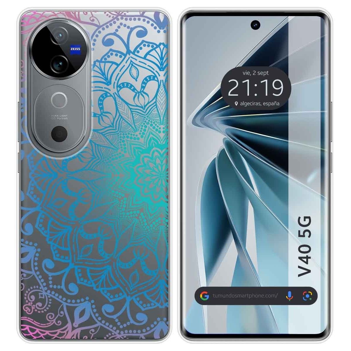 Funda Silicona Transparente para Vivo V40 5G diseño Mandala Dibujos