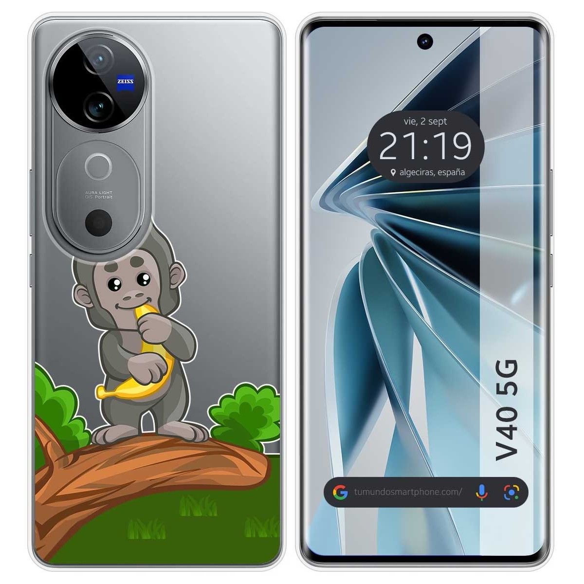 Funda Silicona Transparente para Vivo V40 5G diseño Mono Dibujos