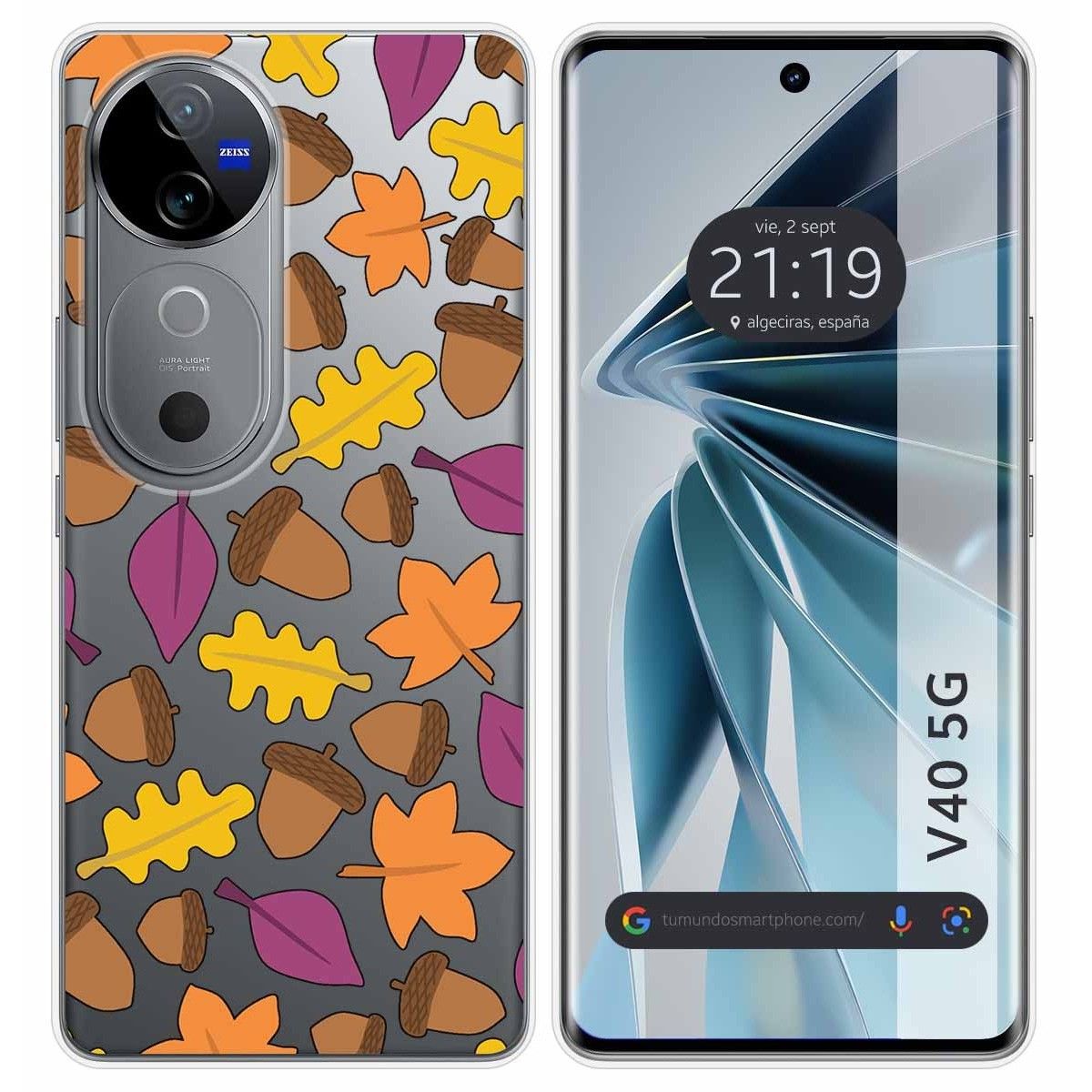 Funda Silicona Transparente para Vivo V40 5G diseño Otoño Dibujos