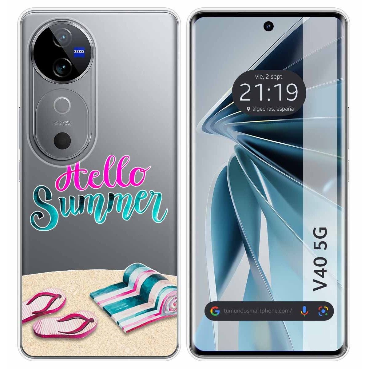 Funda Silicona Transparente para Vivo V40 5G diseño Summer Dibujos