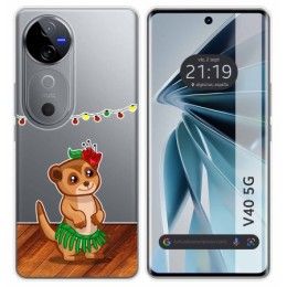 Funda Silicona Transparente para Vivo V40 5G diseño Suricata Dibujos