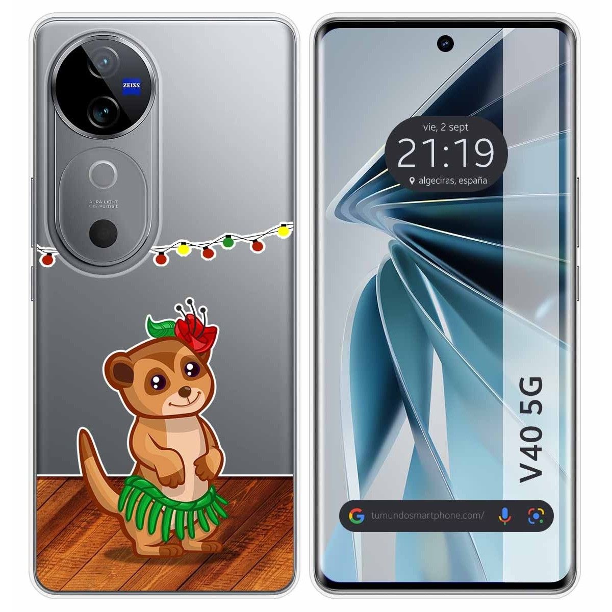 Funda Silicona Transparente para Vivo V40 5G diseño Suricata Dibujos