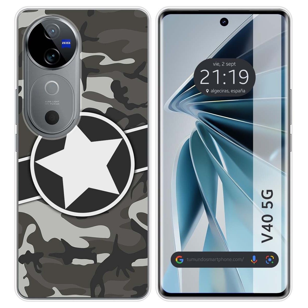 Funda Silicona para Vivo V40 5G diseño Camuflaje 02 Dibujos