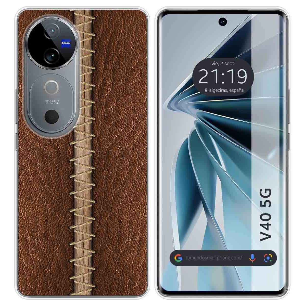 Funda Silicona para Vivo V40 5G diseño Cuero 01 Dibujos