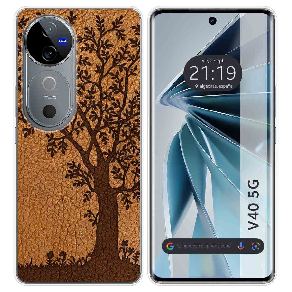 Funda Silicona para Vivo V40 5G diseño Cuero 03 Dibujos