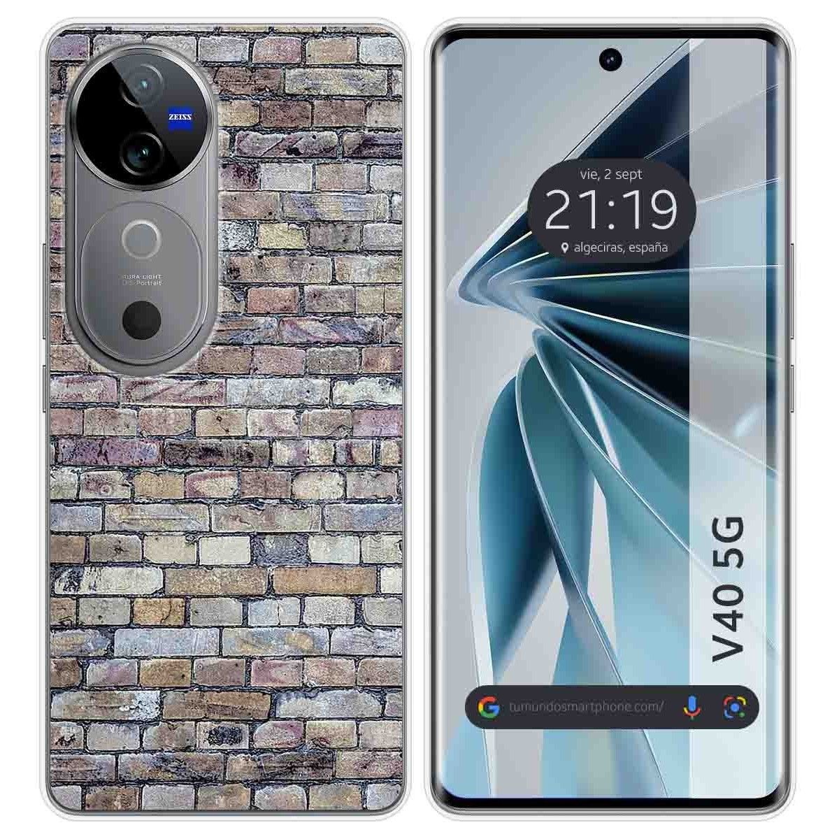 Funda Silicona para Vivo V40 5G diseño Ladrillo 02 Dibujos