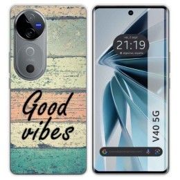 Funda Silicona para Vivo V40 5G diseño Madera 01 Dibujos