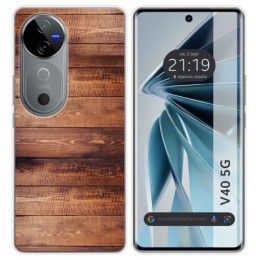 Funda Silicona para Vivo V40 5G diseño Madera 02 Dibujos