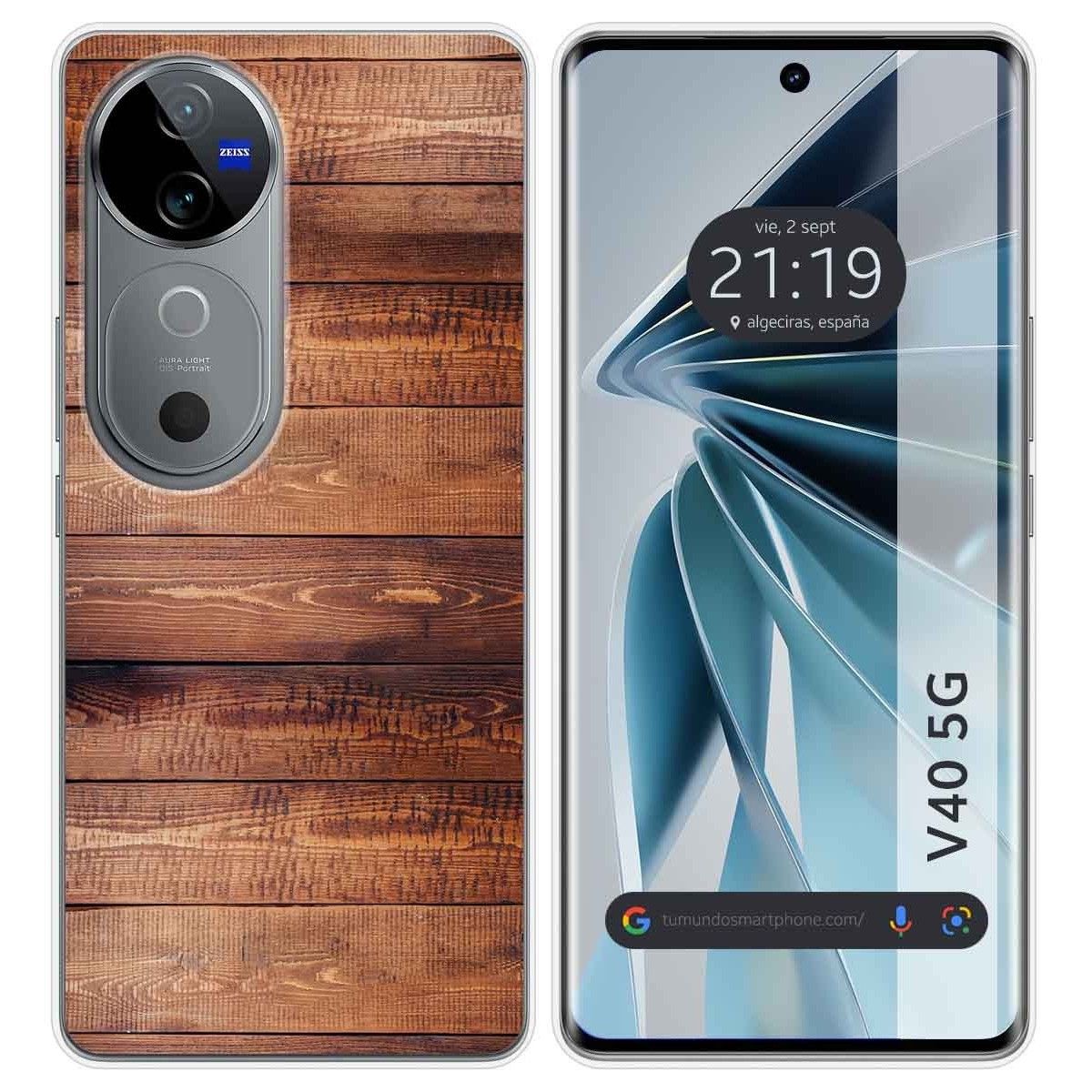 Funda Silicona para Vivo V40 5G diseño Madera 02 Dibujos