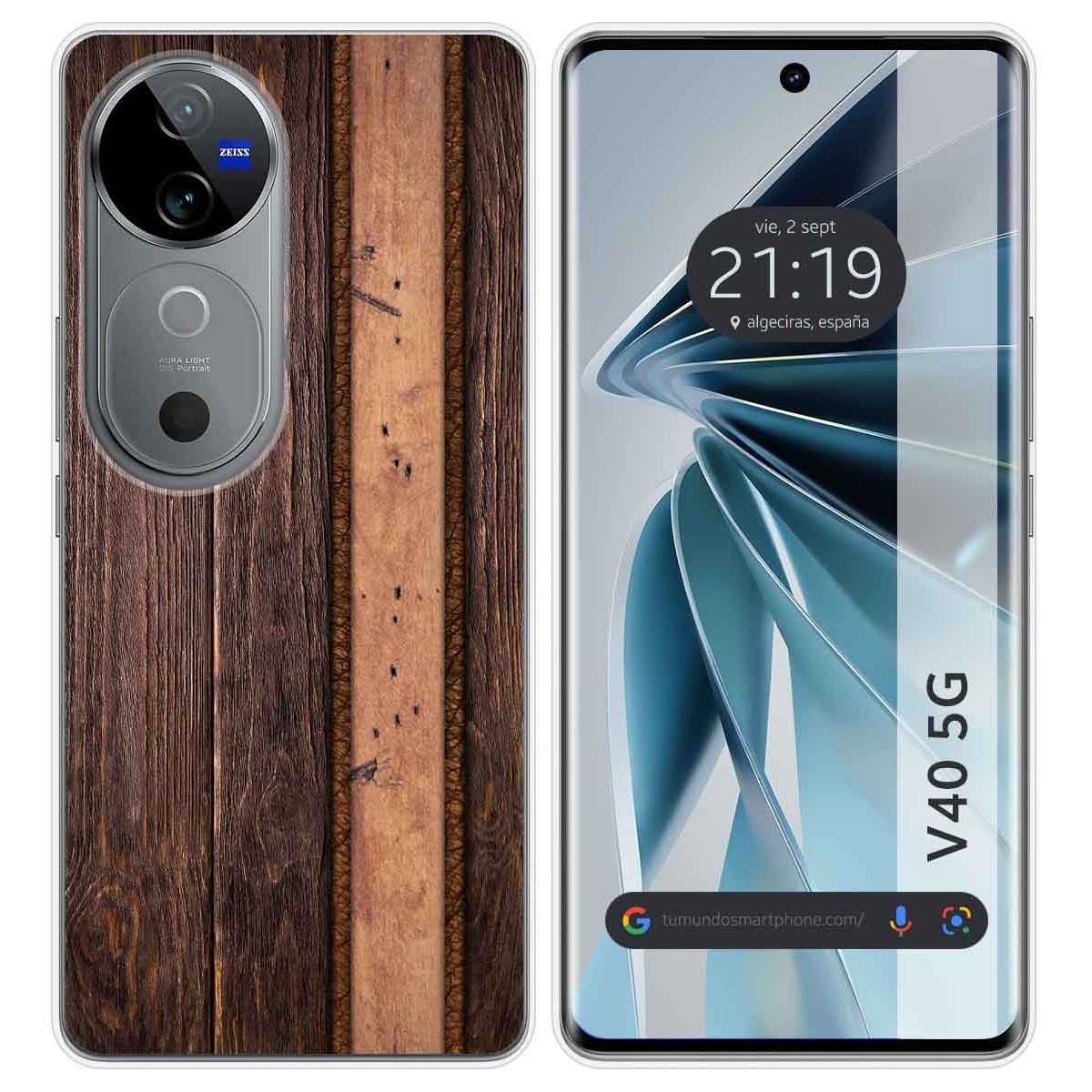 Funda Silicona para Vivo V40 5G diseño Madera 05 Dibujos