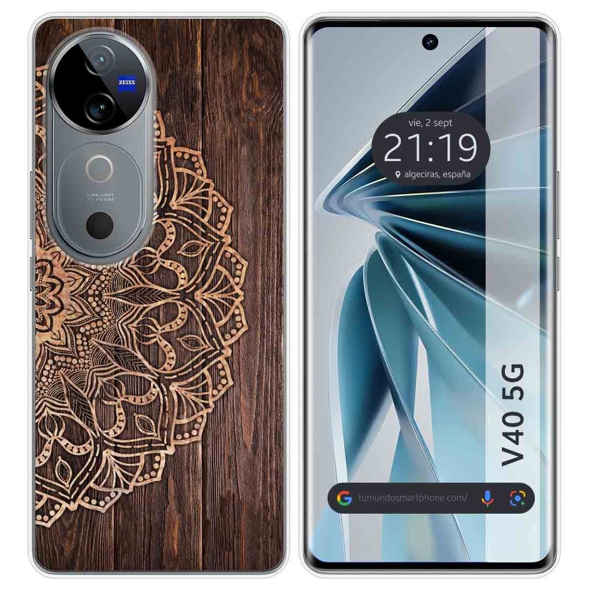 Funda Silicona para Vivo V40 5G diseño Madera 06 Dibujos