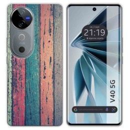 Funda Silicona para Vivo V40 5G diseño Madera 10 Dibujos