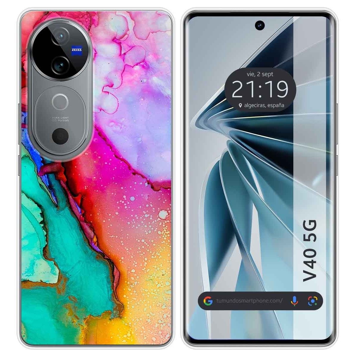 Funda Silicona para Vivo V40 5G diseño Mármol 15 Dibujos