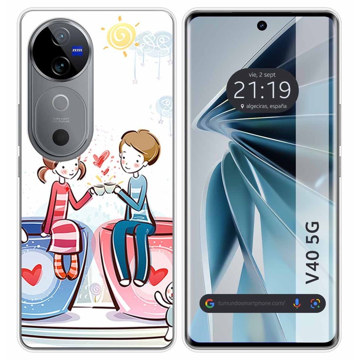 Funda Silicona para Vivo V40 5G diseño Café Dibujos