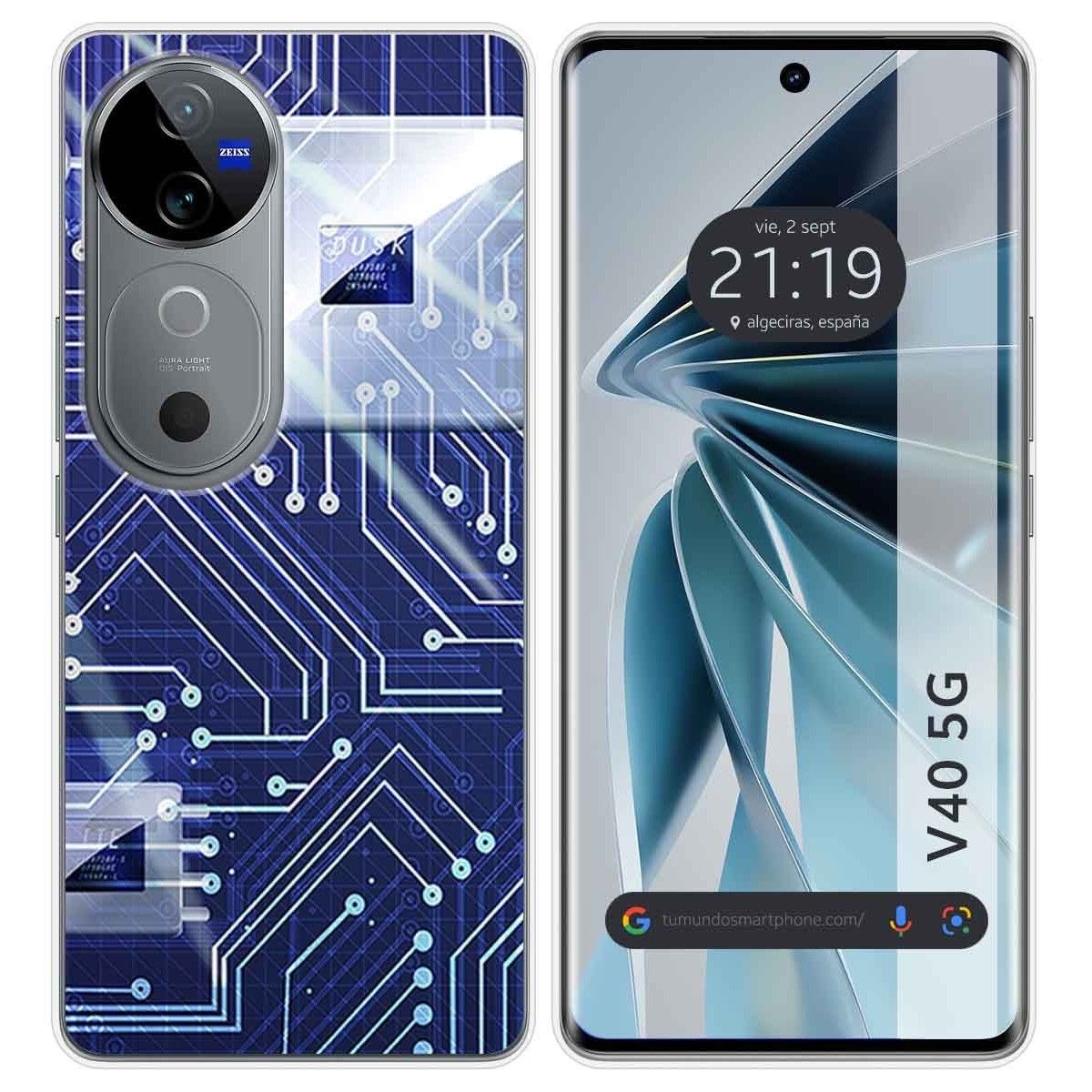 Funda Silicona para Vivo V40 5G diseño Circuito Dibujos