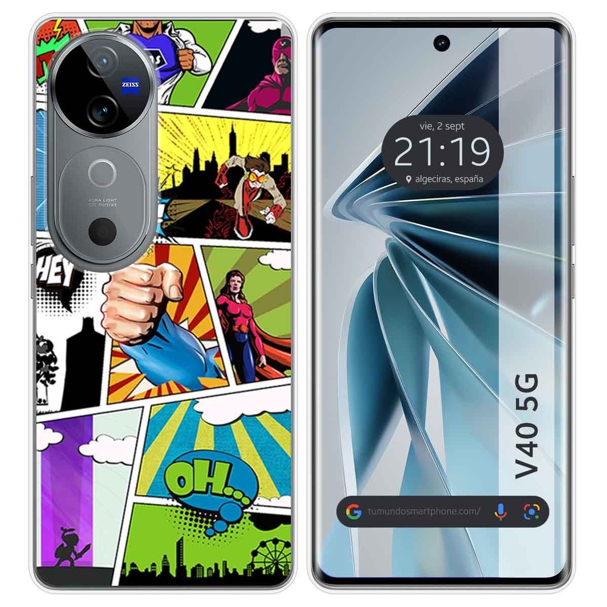 Funda Silicona para Vivo V40 5G diseño Comic Dibujos