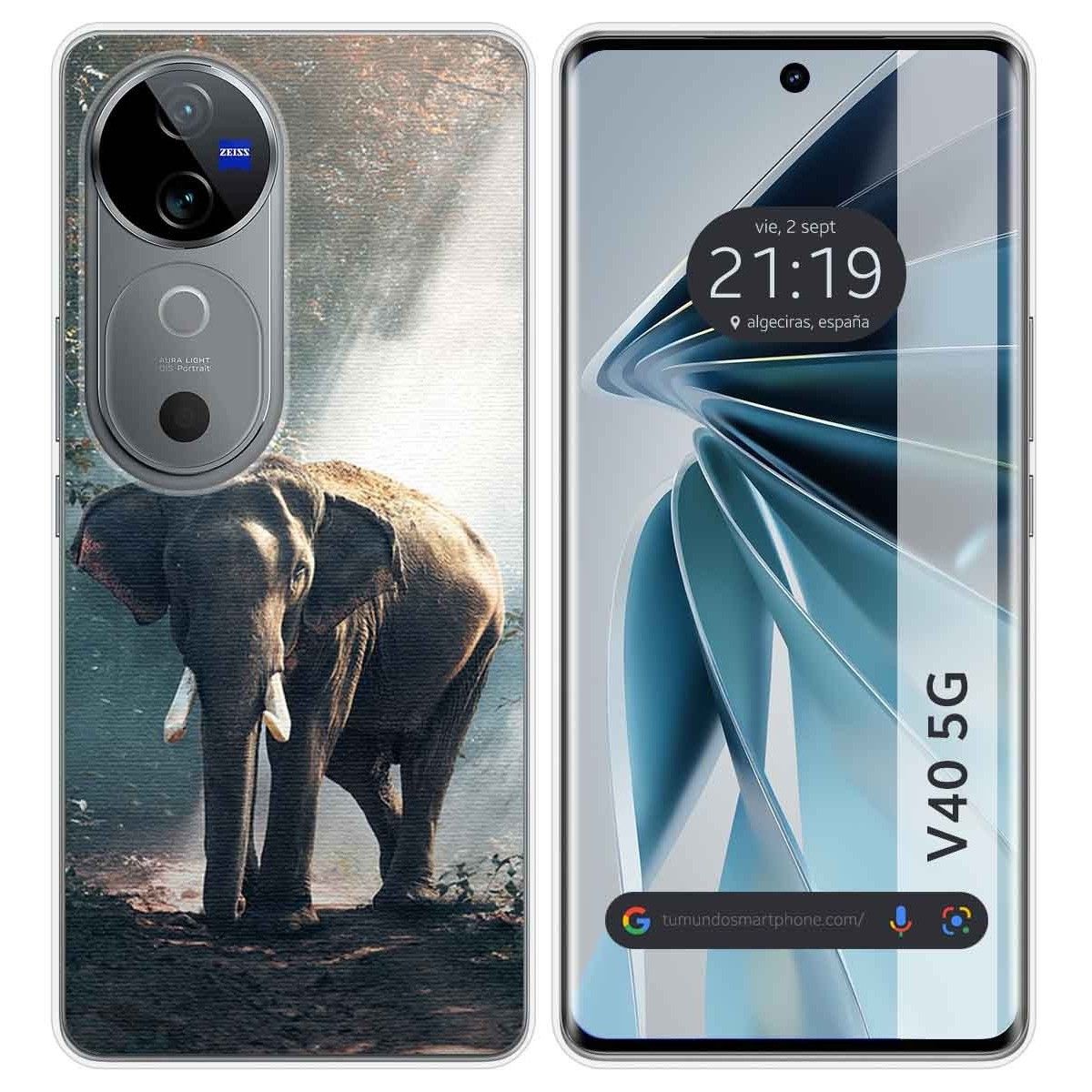 Funda Silicona para Vivo V40 5G diseño Elefante Dibujos