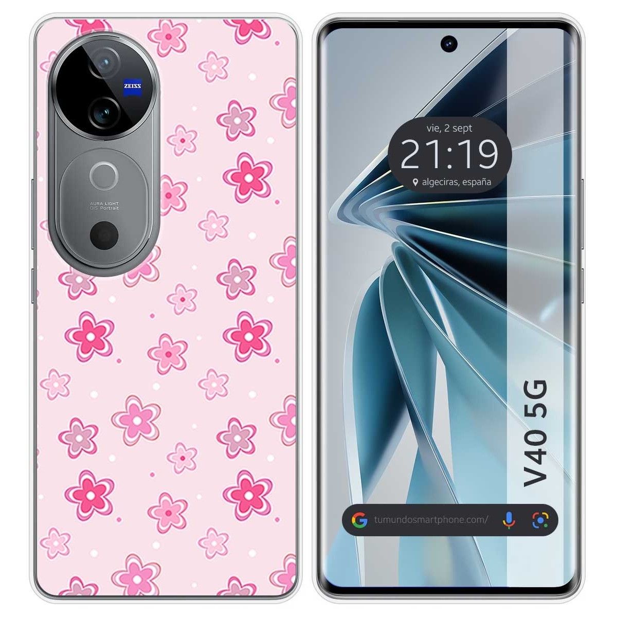 Funda Silicona para Vivo V40 5G diseño Flores Dibujos