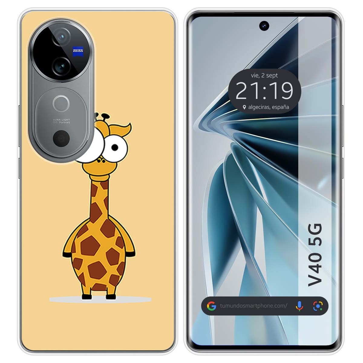 Funda Silicona para Vivo V40 5G diseño Jirafa Dibujos