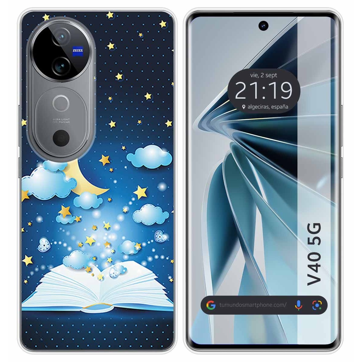 Funda Silicona para Vivo V40 5G diseño Libro Cuentos Dibujos