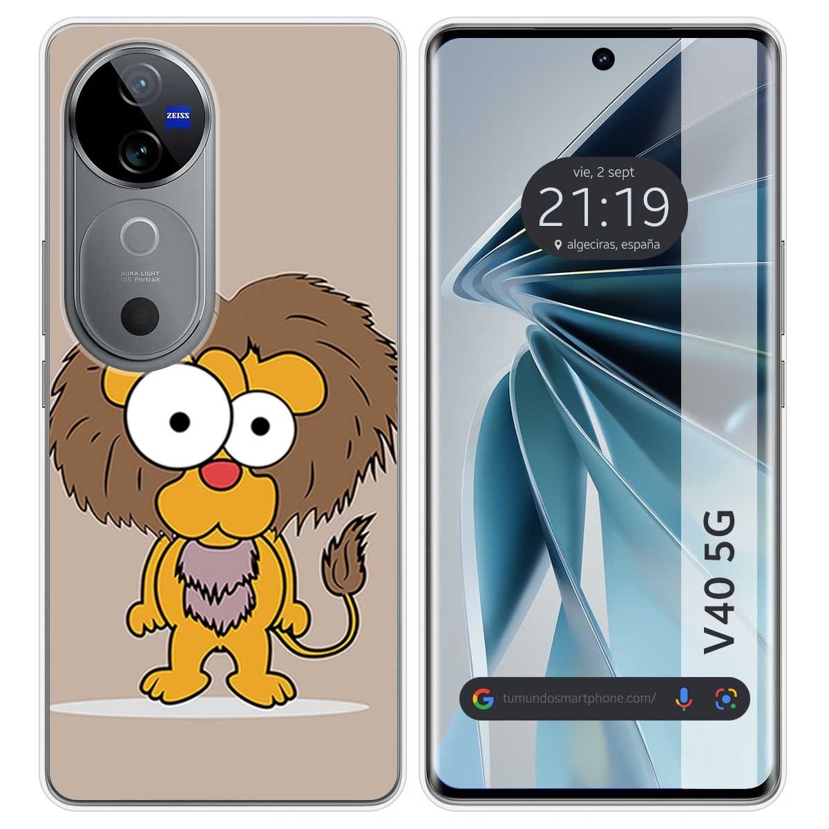 Funda Silicona para Vivo V40 5G diseño Leon Dibujos