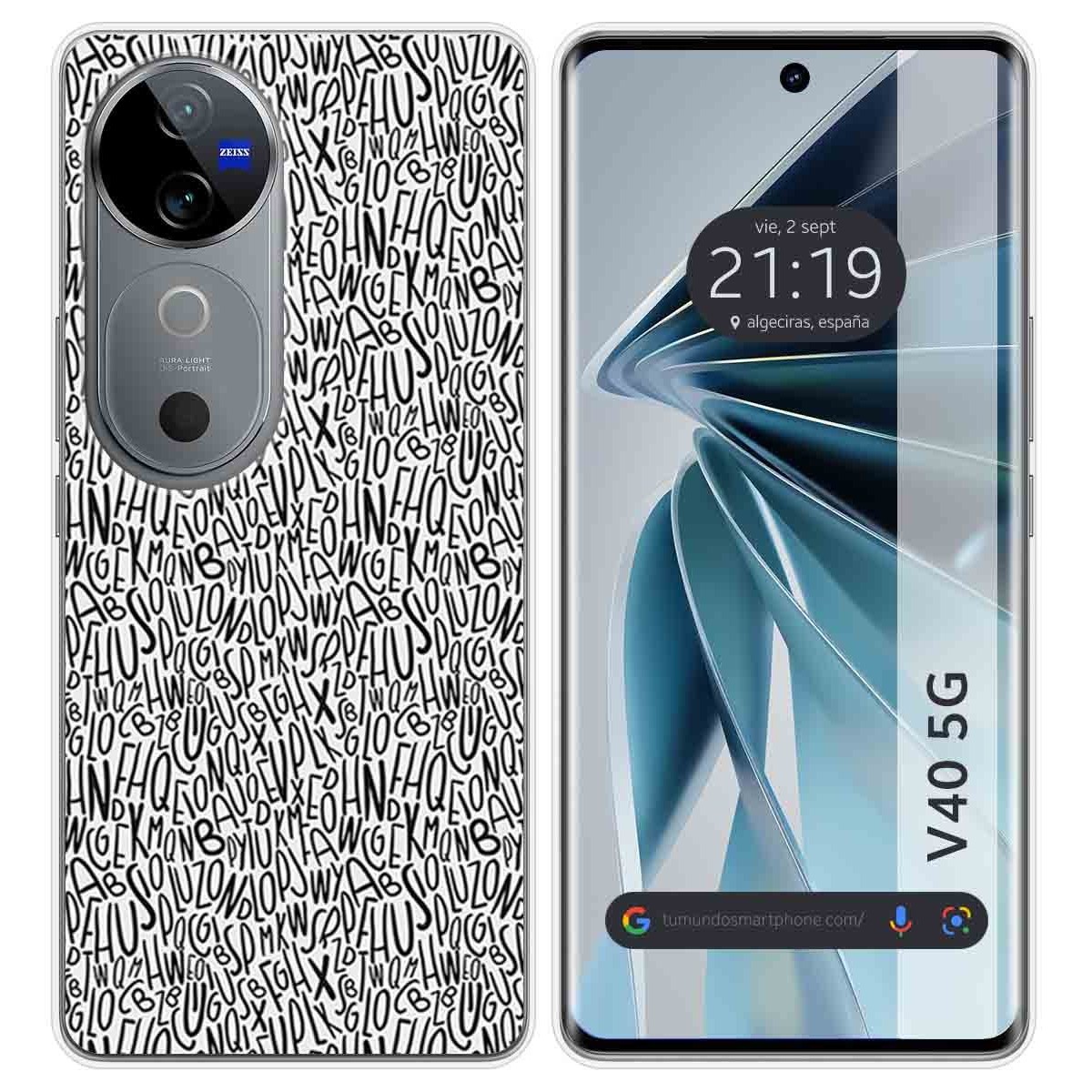 Funda Silicona para Vivo V40 5G diseño Letras Dibujos