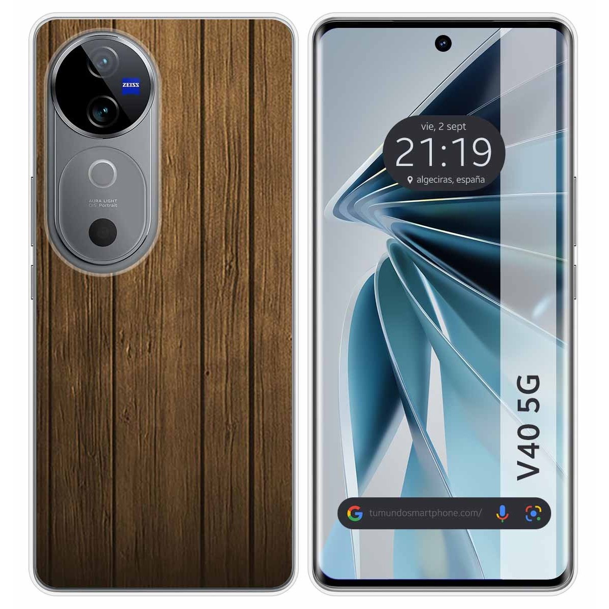 Funda Silicona para Vivo V40 5G diseño Madera Dibujos