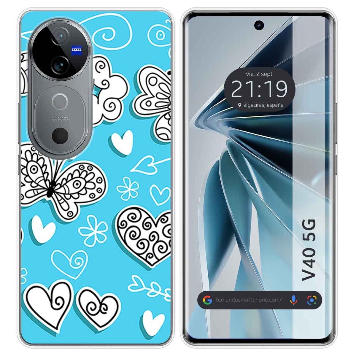 Funda Silicona para Vivo V40 5G diseño Mariposas Dibujos