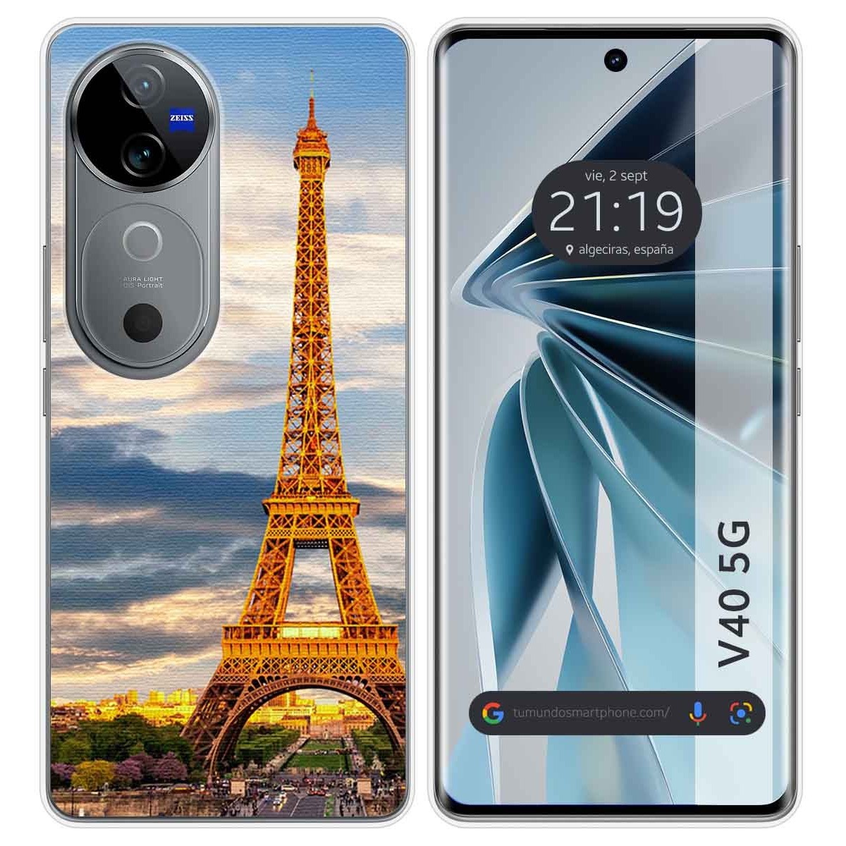 Funda Silicona para Vivo V40 5G diseño Paris Dibujos