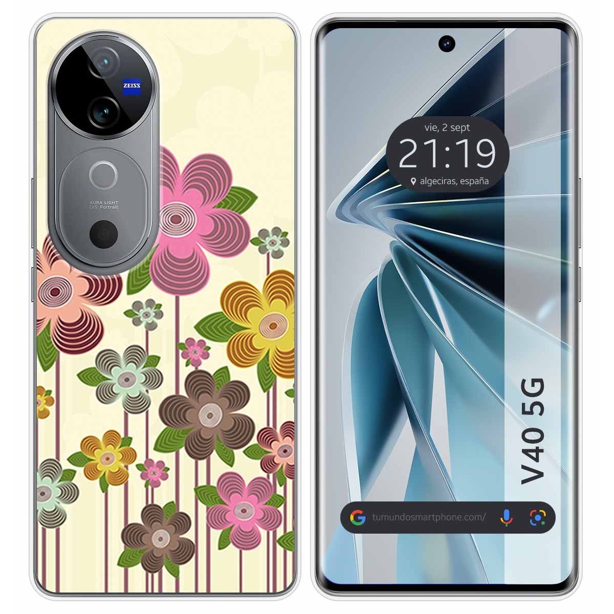 Funda Silicona para Vivo V40 5G diseño Primavera En Flor Dibujos