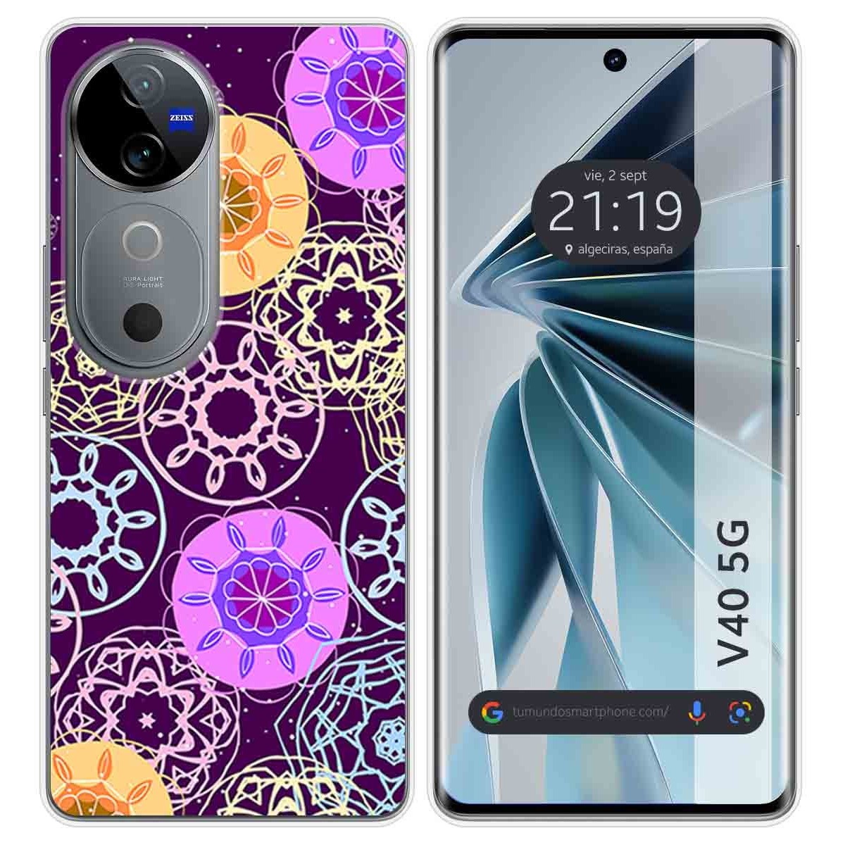 Funda Silicona para Vivo V40 5G diseño Radial Dibujos