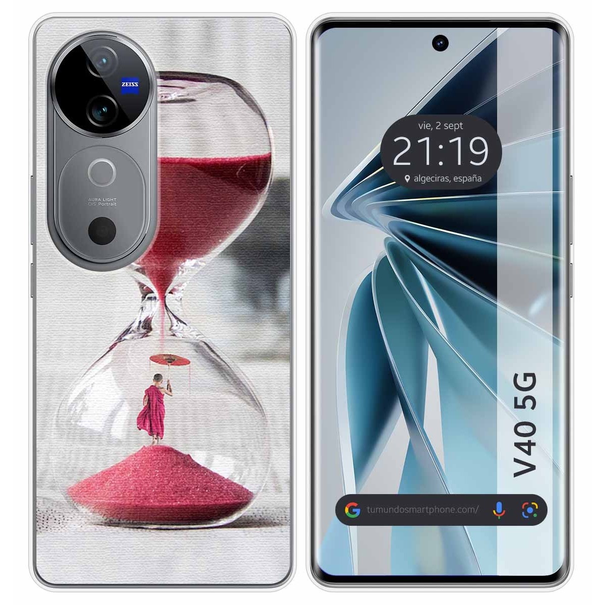 Funda Silicona para Vivo V40 5G diseño Reloj Dibujos