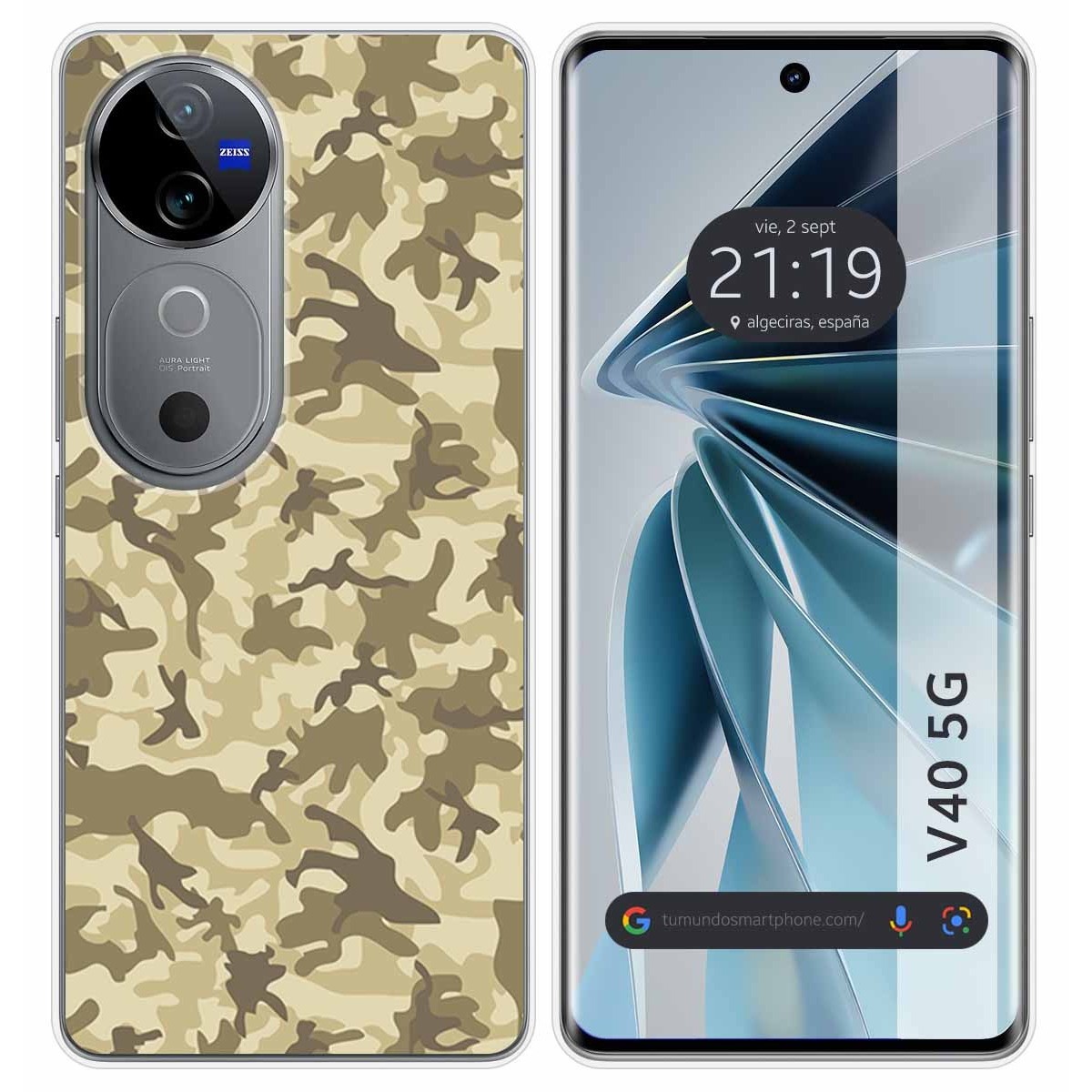 Funda Silicona para Vivo V40 5G diseño Sand Camuflaje Dibujos