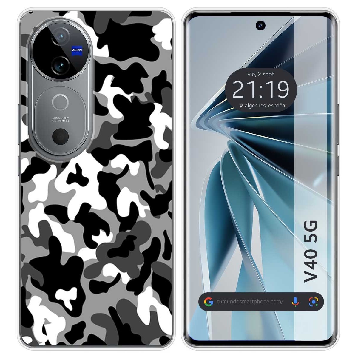 Funda Silicona para Vivo V40 5G diseño Snow Camuflaje Dibujos