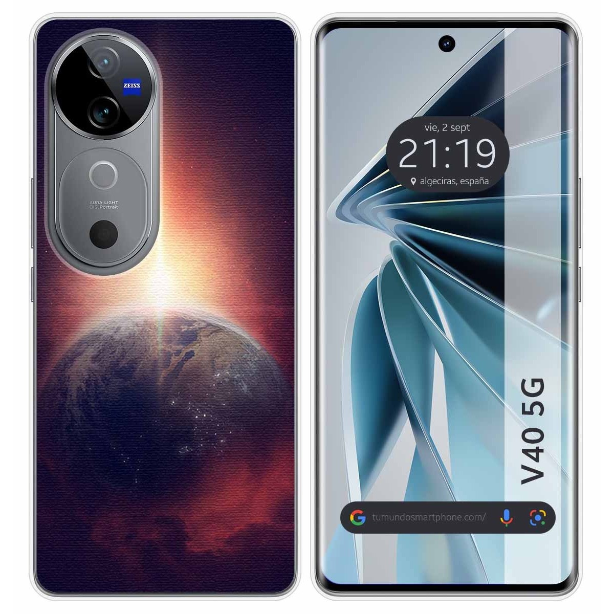 Funda Silicona para Vivo V40 5G diseño Tierra Dibujos