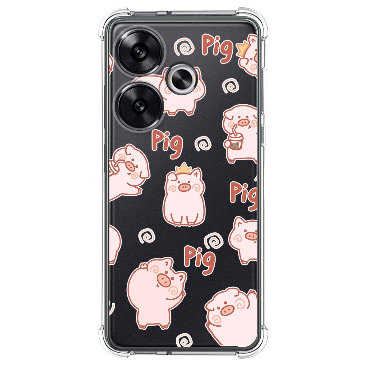 Funda Silicona Antigolpes para Xiaomi Poco F6 5G diseño Cerdos Dibujos