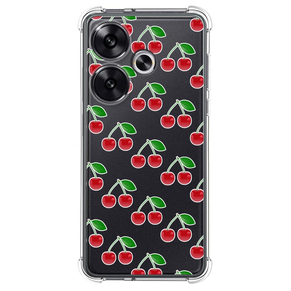 Funda Silicona Antigolpes para Xiaomi Poco F6 5G diseño Cerezas Dibujos