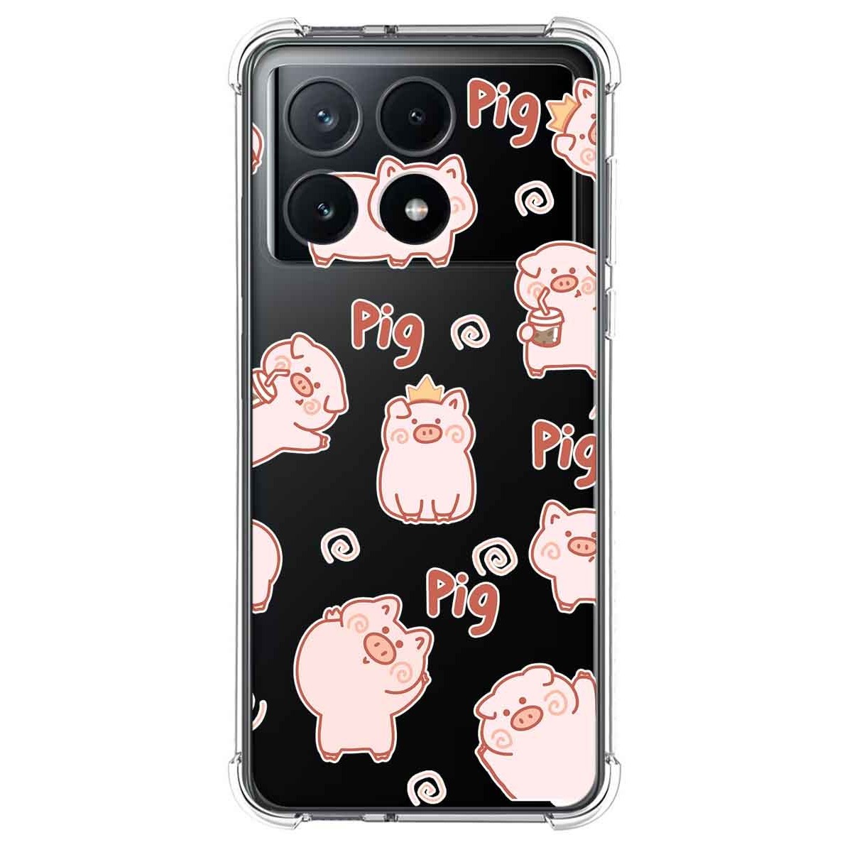 Funda Silicona Antigolpes para Xiaomi Poco F6 Pro 5G diseño Cerdos Dibujos