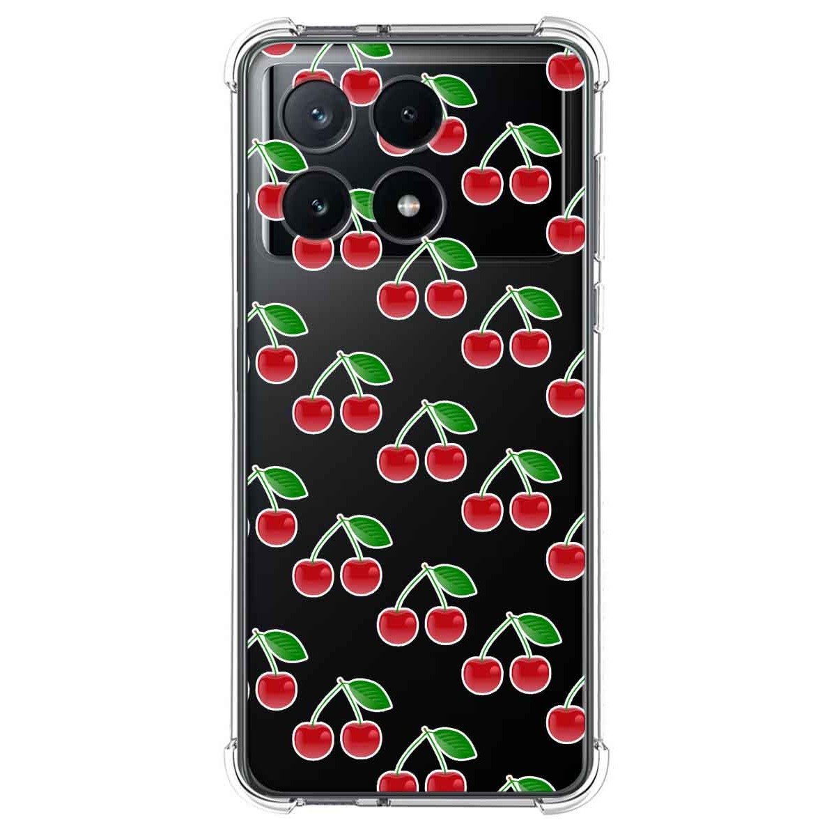 Funda Silicona Antigolpes para Xiaomi Poco F6 Pro 5G diseño Cerezas Dibujos