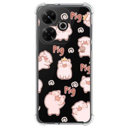 Funda Silicona Antigolpes para Xiaomi Redmi 13 4G diseño Cerdos Dibujos