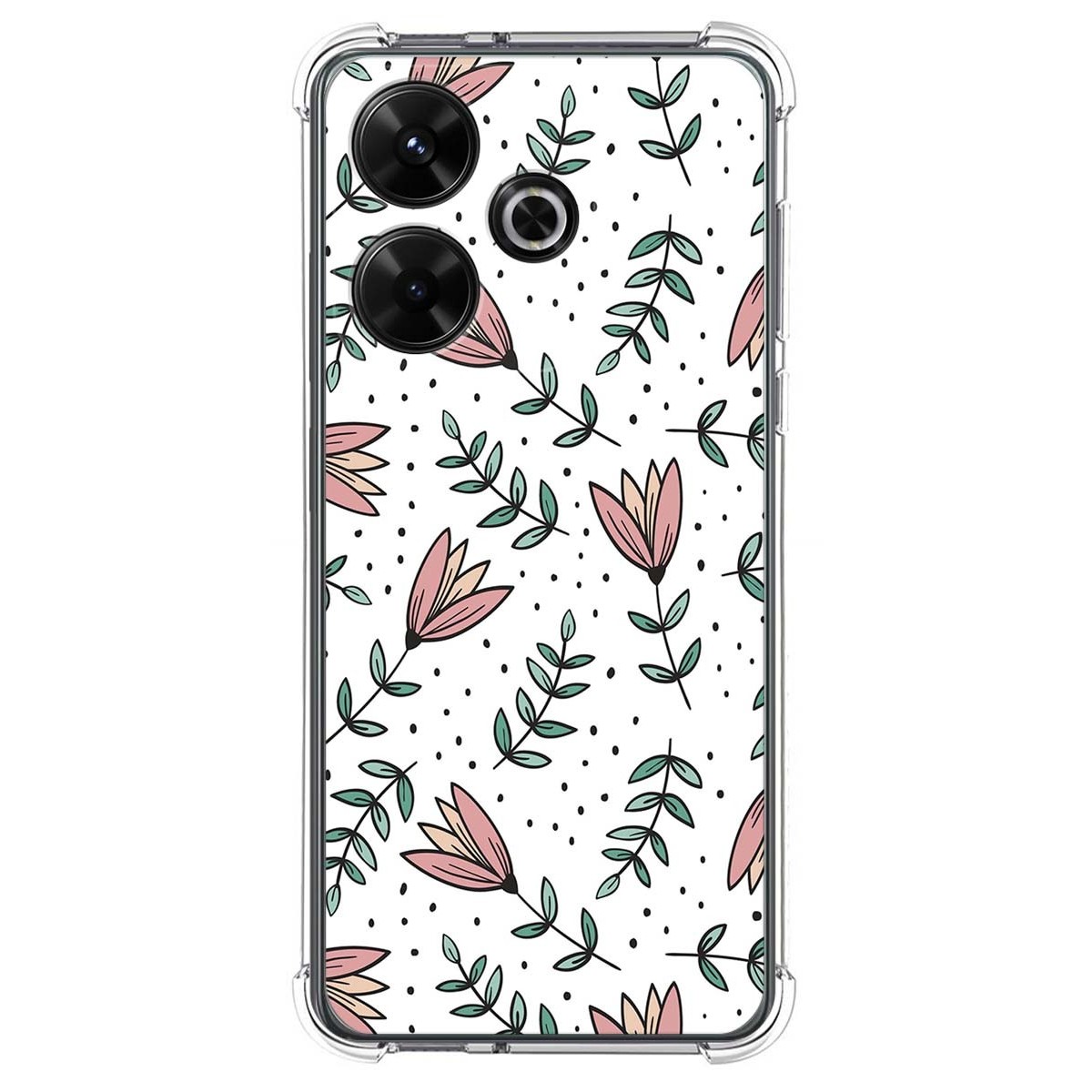 Funda Silicona Antigolpes para Xiaomi Redmi 13 4G diseño Flores 01 Dibujos