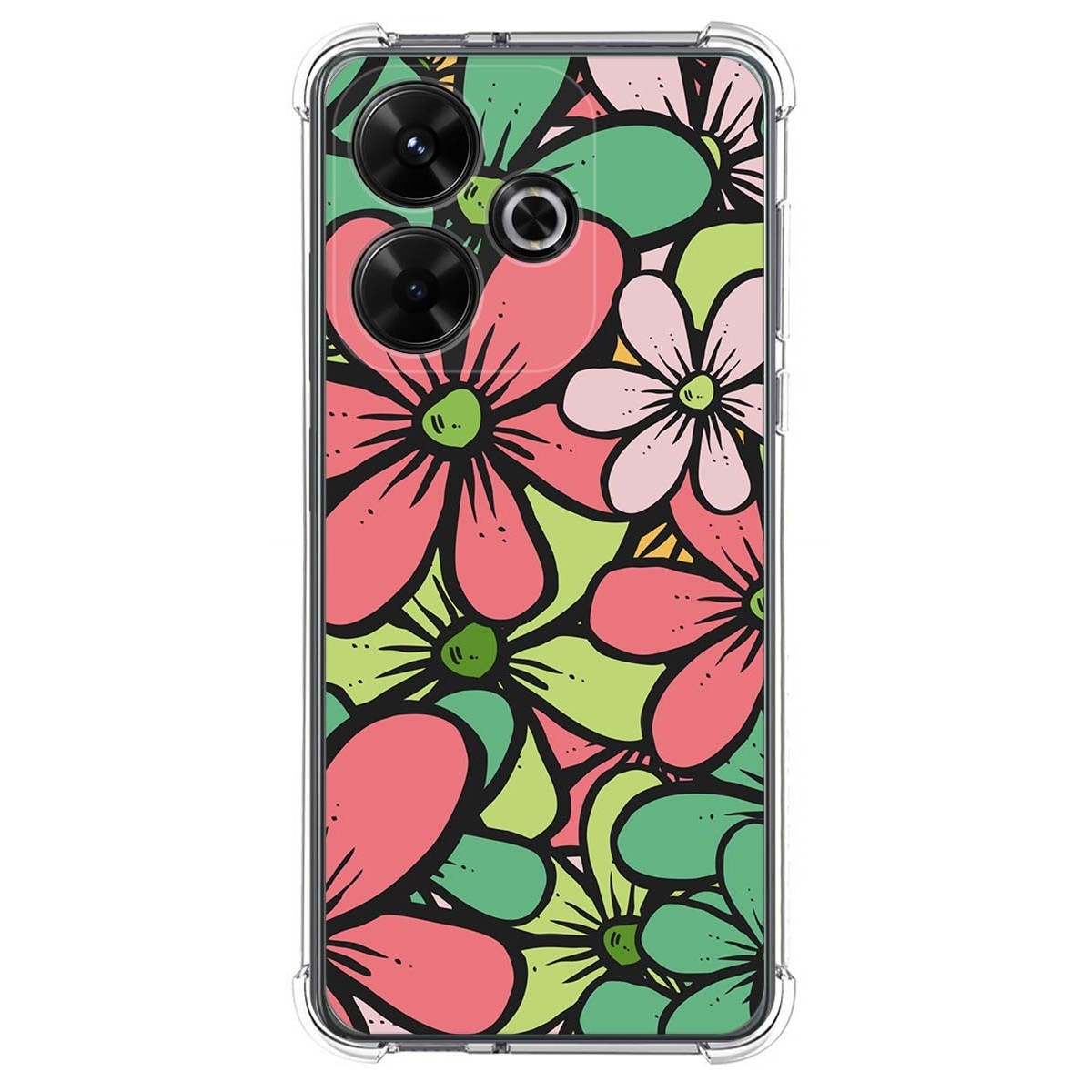 Funda Silicona Antigolpes para Xiaomi Redmi 13 4G diseño Flores 02 Dibujos