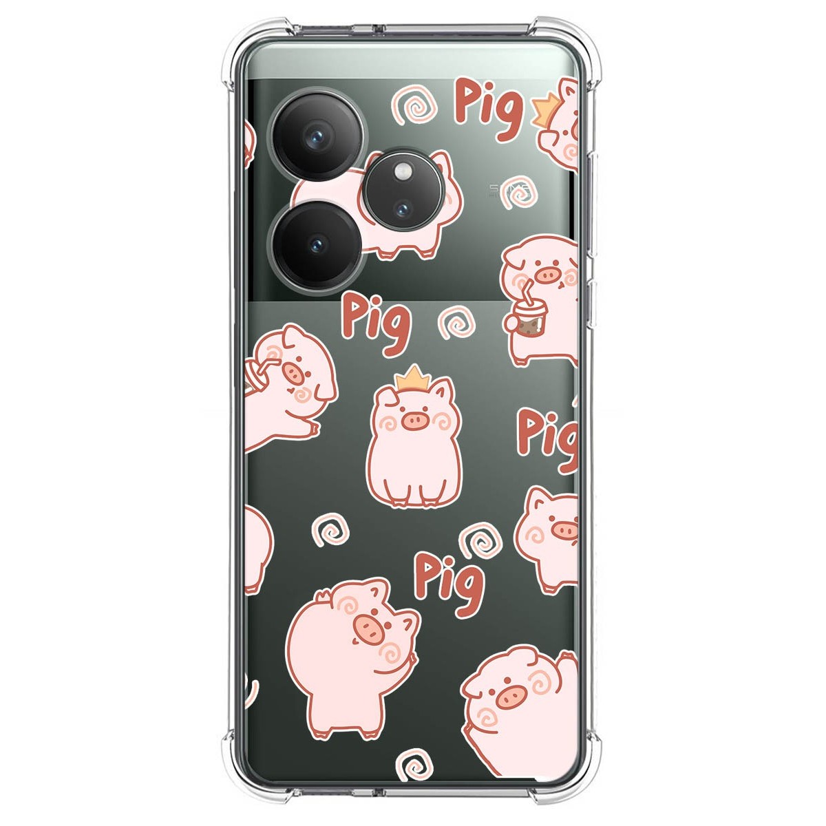 Funda Silicona Antigolpes para Realme GT 6 / GT 6T 5G diseño Cerdos Dibujos