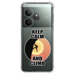 Funda Silicona Antigolpes para Realme GT 6 / GT 6T 5G diseño Hombre Escalada Dibujos