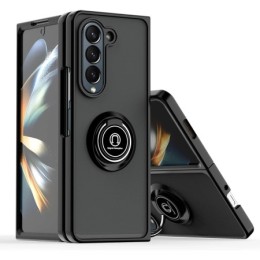 Funda Mate con Borde Negro y Anillo Giratorio 360 para Samsung Galaxy Z Fold 6 5G