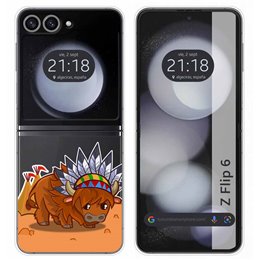 Funda Carcasa Dura Transparente para Samsung Galaxy Z Flip 6 5G diseño Bufalo Dibujos