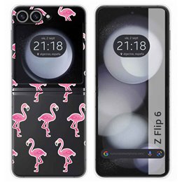 Funda Carcasa Dura Transparente para Samsung Galaxy Z Flip 6 5G diseño Flamenco Dibujos